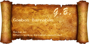 Gombos Barnabás névjegykártya